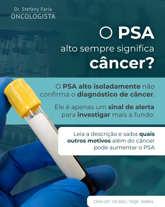 O PSA Alto sempre significa cancer. Dr Stefany Faria Medico Oncologista